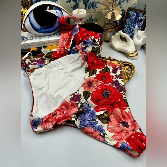 🆕 ZIMMERMANN 🧿 NWOT Poppy One-Shoulder Floral One Piece Bathing Suit - Sz 3 - Picture 13 of 16